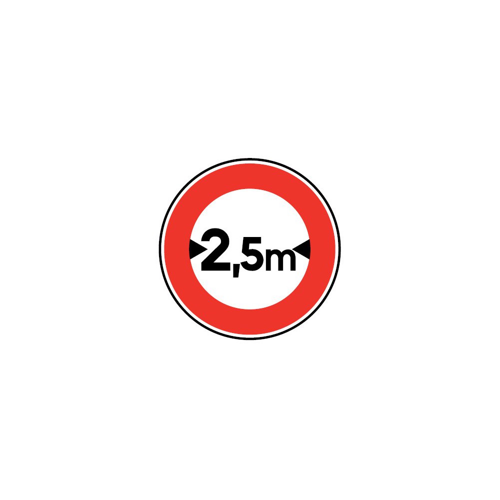 Panneau Accès interdit en fonction de la largeur des véhicules - B11