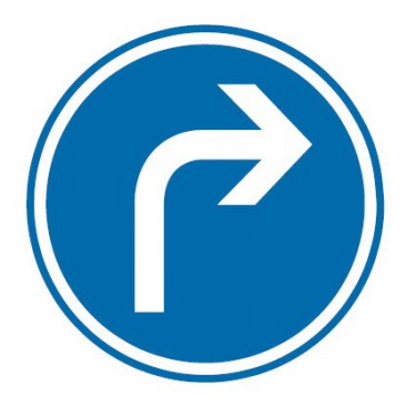 Panneau Direction obligatoire à droite - B21c1