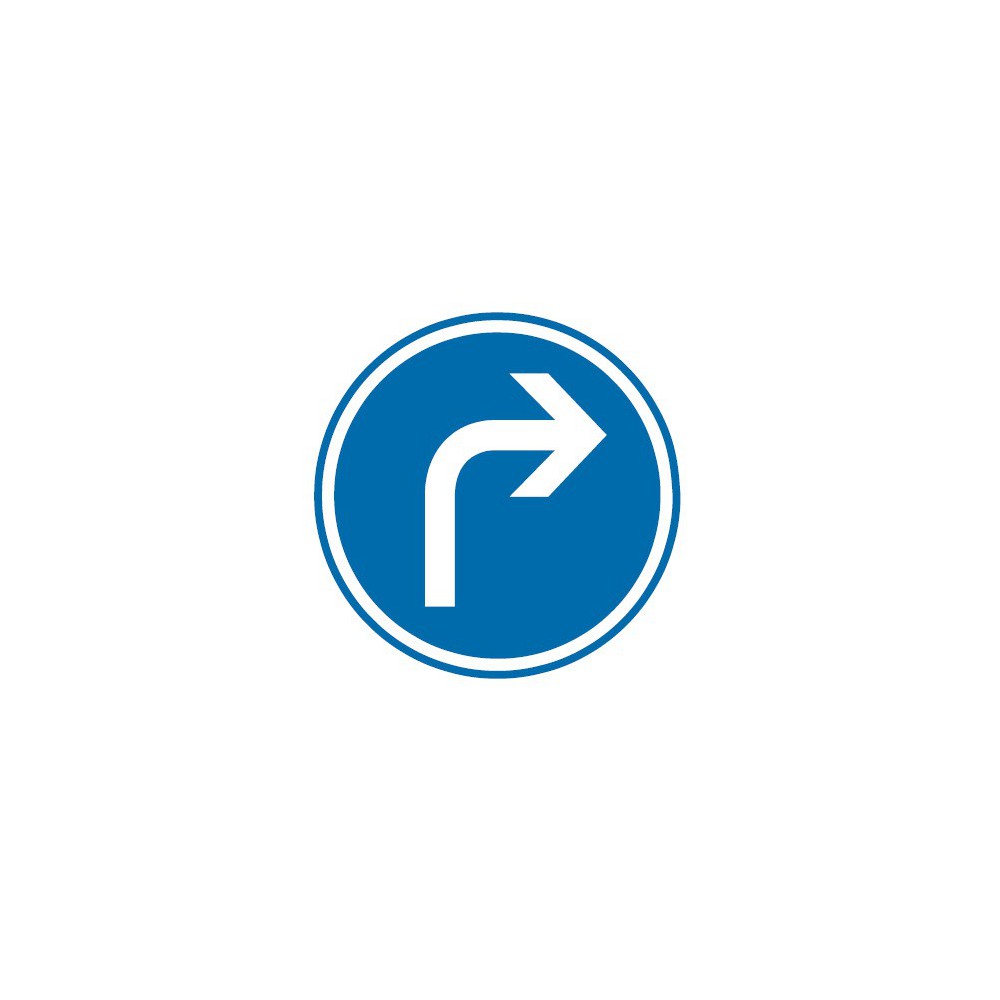 Panneau routier-type B Obligation - B21c1 direction obligatoire à la prochaine intersection : droite - Signalétique Express Panneau routier-type B Obligation - B21c1 direction obligatoire à la prochaine intersection : droite - Signalétique Express