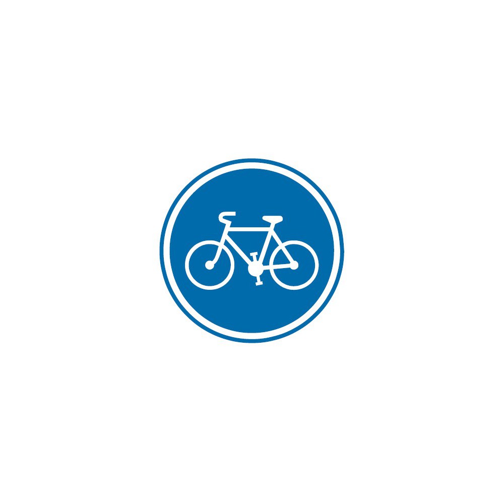 Panneau routier - B22a piste ou bande cyclable obligatoire pour cyclistes et cyclomoteurs sans side-car ou remorque Panneau routier - B22a piste ou bande cyclable obligatoire pour cyclistes et cyclomoteurs sans side-car ou remorque