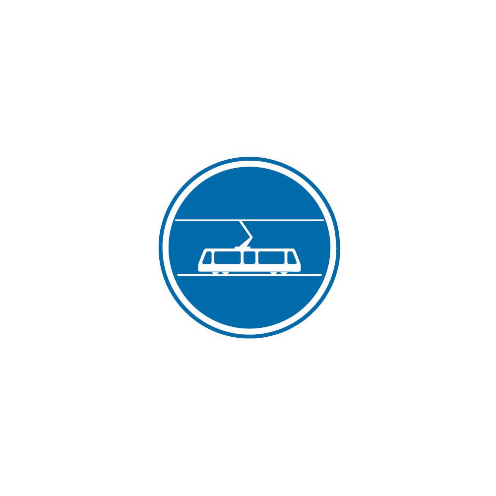 Panneau routier-type B Obligation - B27b voie reservée aux tramways - Signalétique Express Panneau routier-type B Obligation - B27b voie reservée aux tramways - Signalétique Express