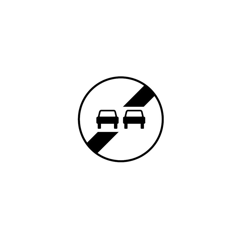 Panneau Fin d'interdiction de dépasser - B34 Panneau Fin d'interdiction de dépasser - B34
