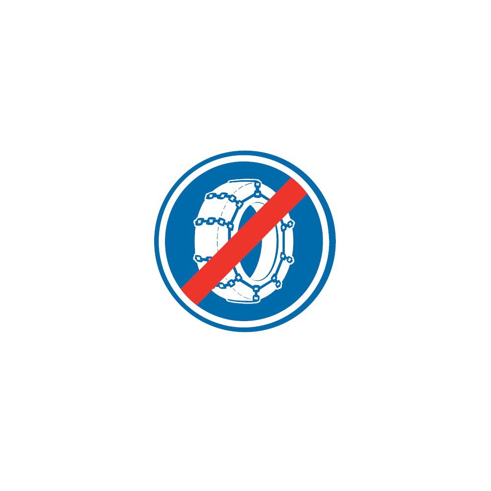Panneau routier-type B Obligation - B44 fin de l'obligation de l'usage des chaînes à neige - Signalétique Express Panneau routier-type B Obligation - B44 fin de l'obligation de l'usage des chaînes à neige - Signalétique Express