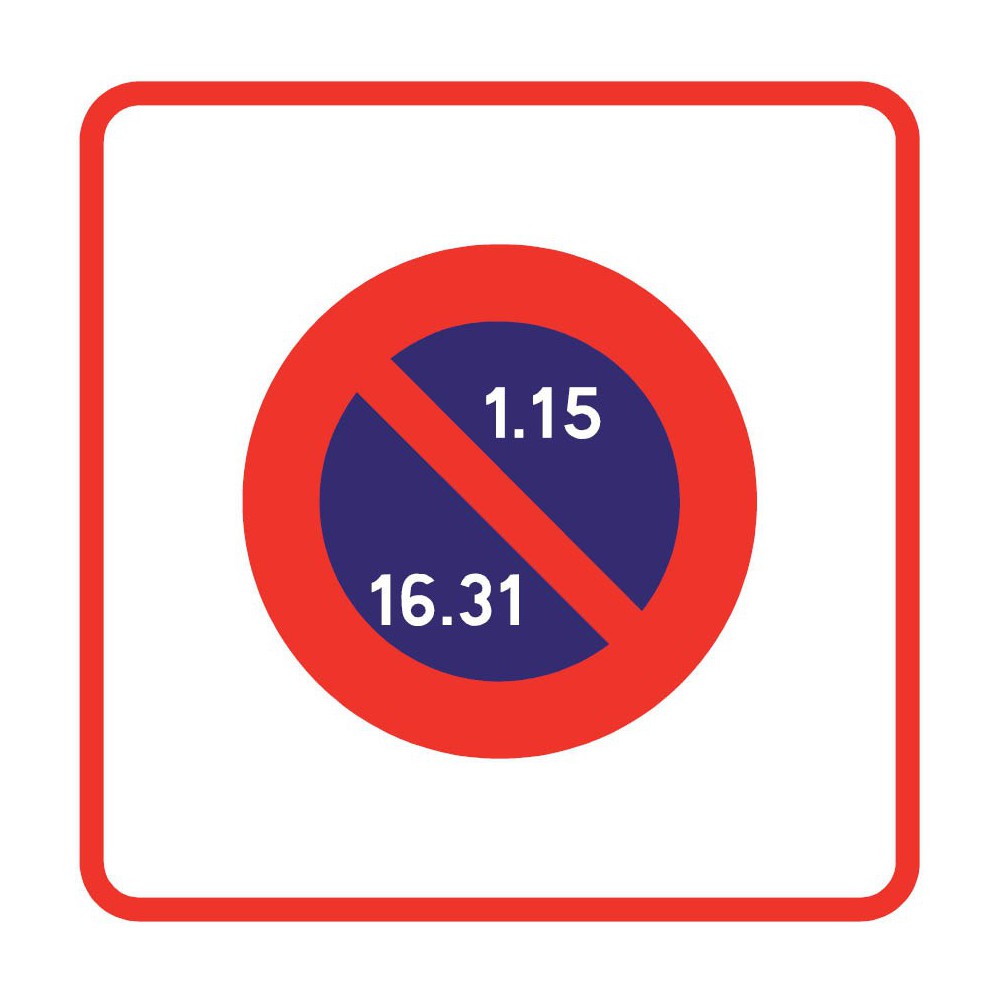 Panneau routier-type B Zones de circulation - B6b2 zone à stationnement unilatéral à alternance semi-mensuelle Panneau routier-type B Zones de circulation - B6b2 zone à stationnement unilatéral à alternance semi-mensuelle
