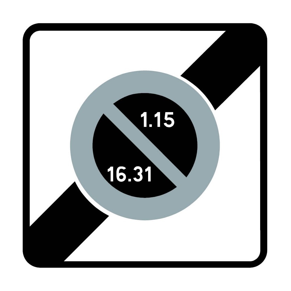 Panneau routier-type B Zones de circulation - B50b fin de zone à stationnement unilatéral à alternance semi-mensuelle Panneau routier-type B Zones de circulation - B50b fin de zone à stationnement unilatéral à alternance semi-mensuelle
