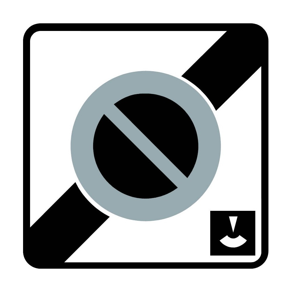 Panneau routier-type B Zones de circulation - B50c fin de zone de stationnement à durée limitée et contôlé par disque Panneau routier-type B Zones de circulation - B50c fin de zone de stationnement à durée limitée et contôlé par disque