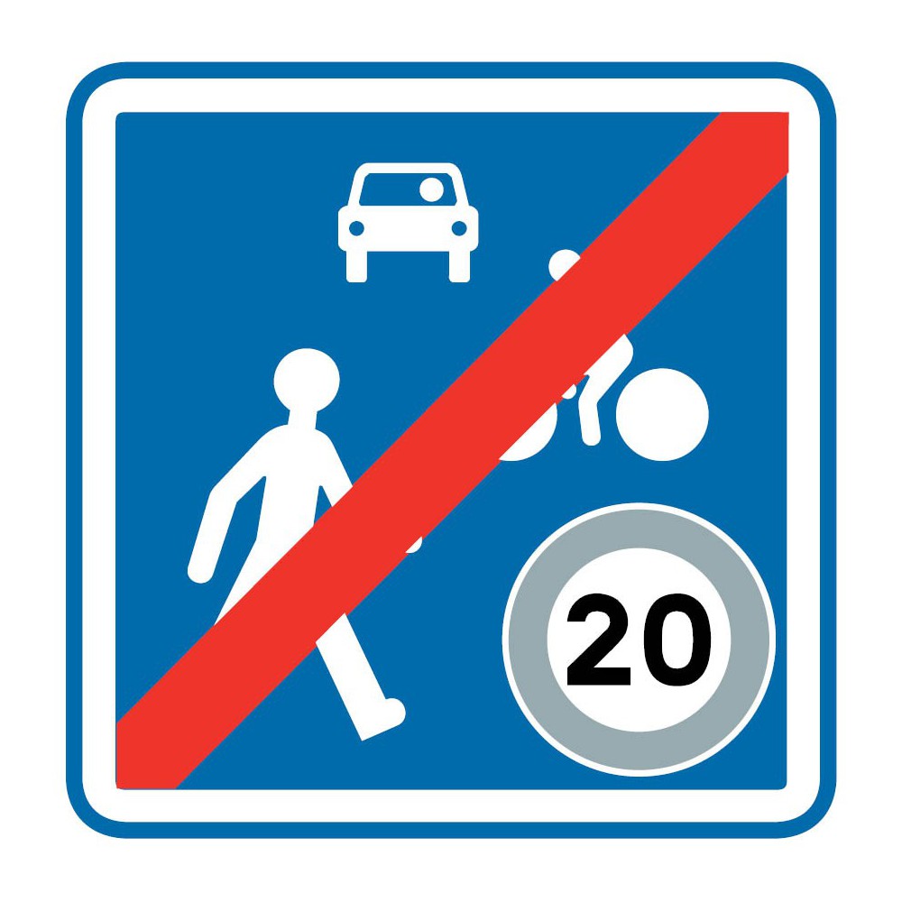 Panneau routier-type B Zones de circulation - B53 fin d'une zone de rencontre - Signalétique Express Panneau routier-type B Zones de circulation - B53 fin d'une zone de rencontre - Signalétique Express