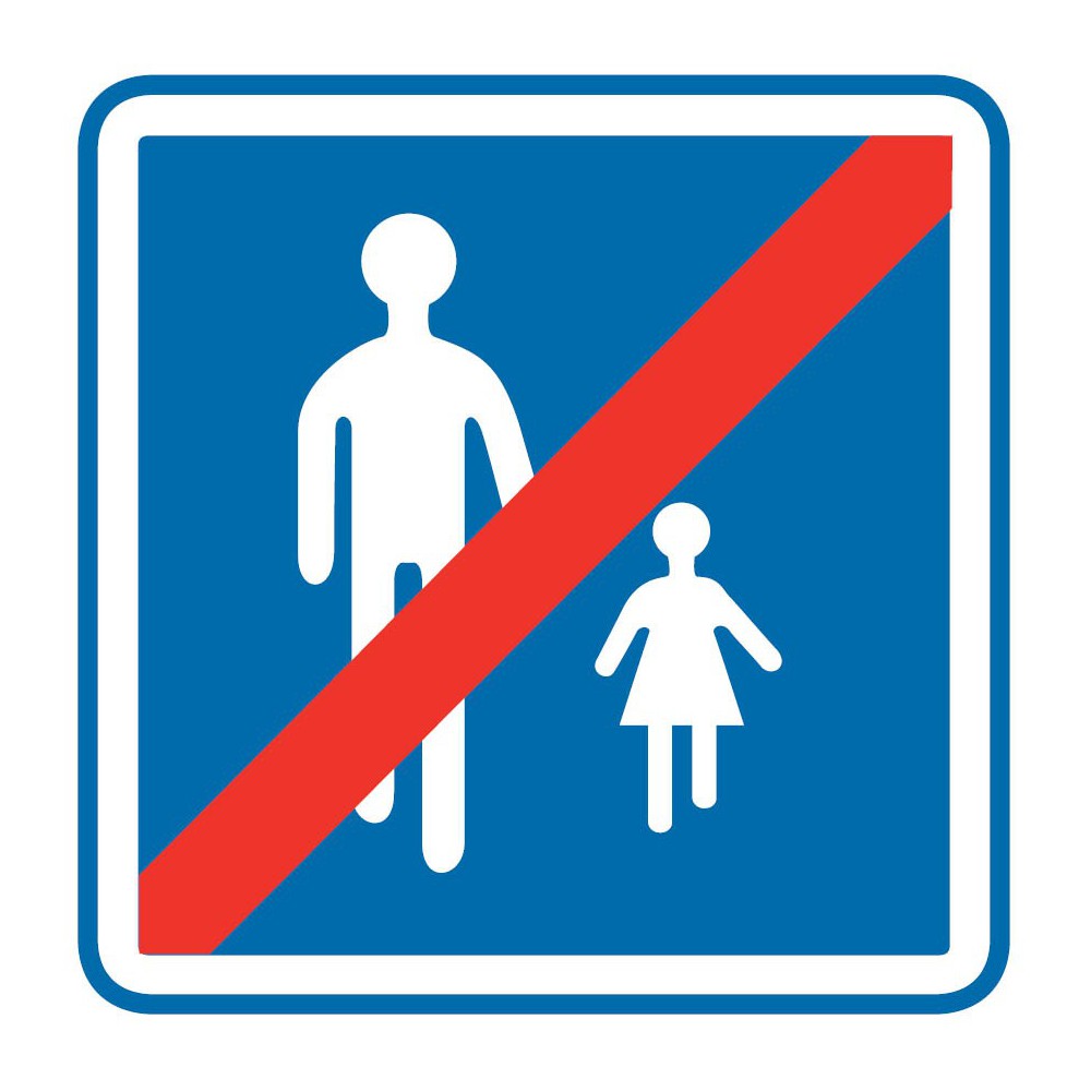 Panneau routier-type B Zones de circulation - B55 indique la fin d'une aire piétonne - Signalétique Express Panneau routier-type B Zones de circulation - B55 indique la fin d'une aire piétonne - Signalétique Express