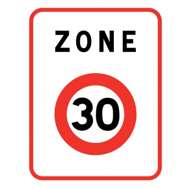 Panneau Entrée d'une zone à vitesse limitée à 30 km/h - B30