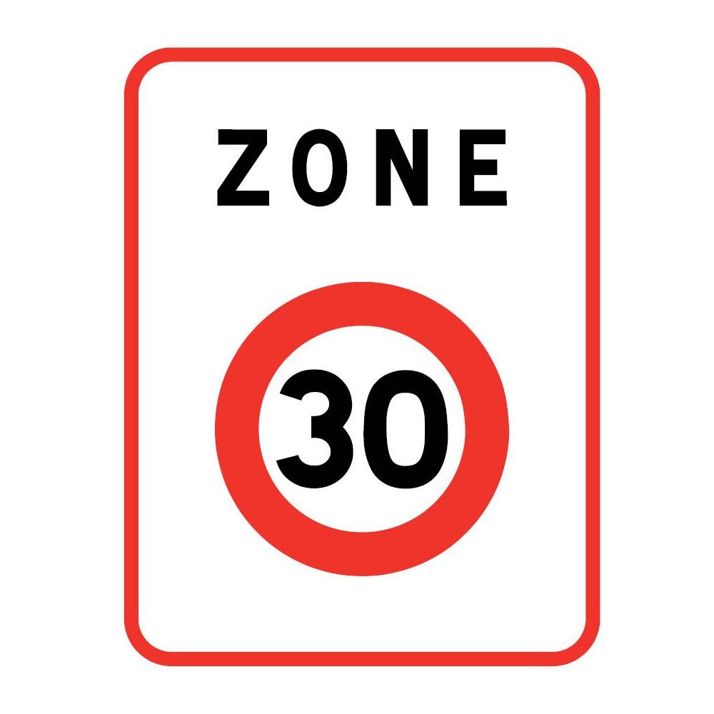 Panneau Entrée d'une zone à vitesse limitée à 30 km/h - B30