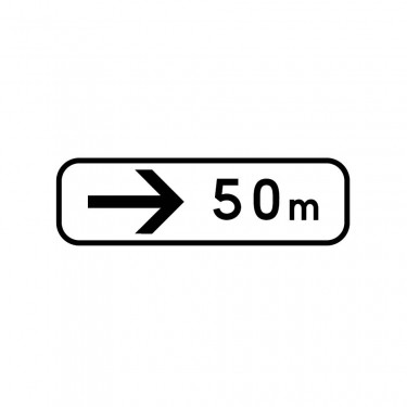 Panonceau Direction à suivre droite avec distance personnalisable - M3b3