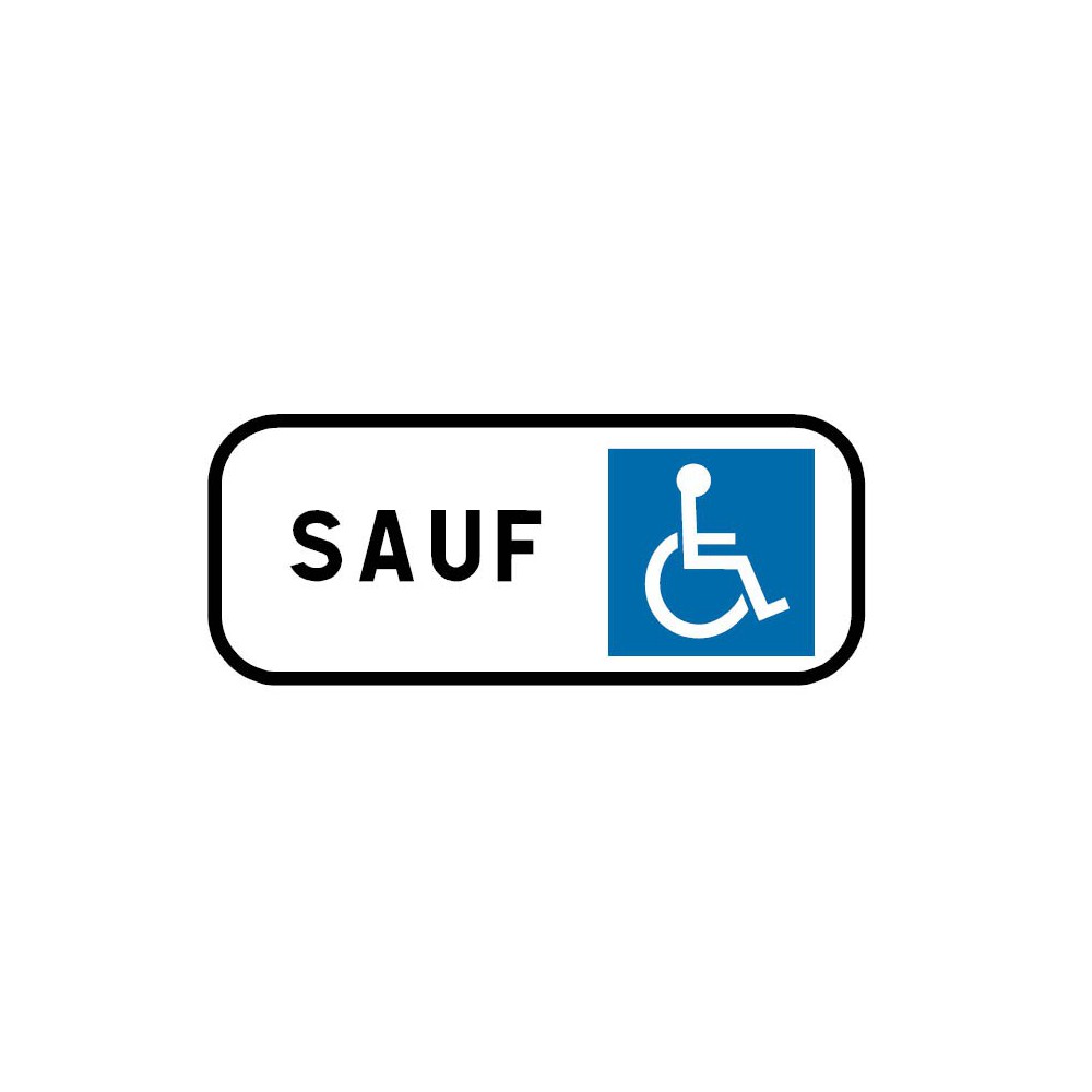Panonceau Stationnement réservé aux handicapés PMR - M6h