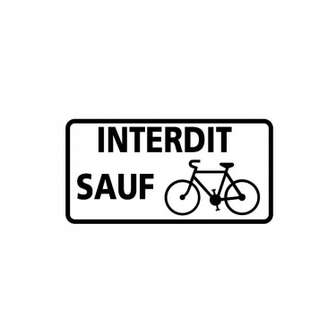 Panonceau Interdit sauf aux vélos - M9v1