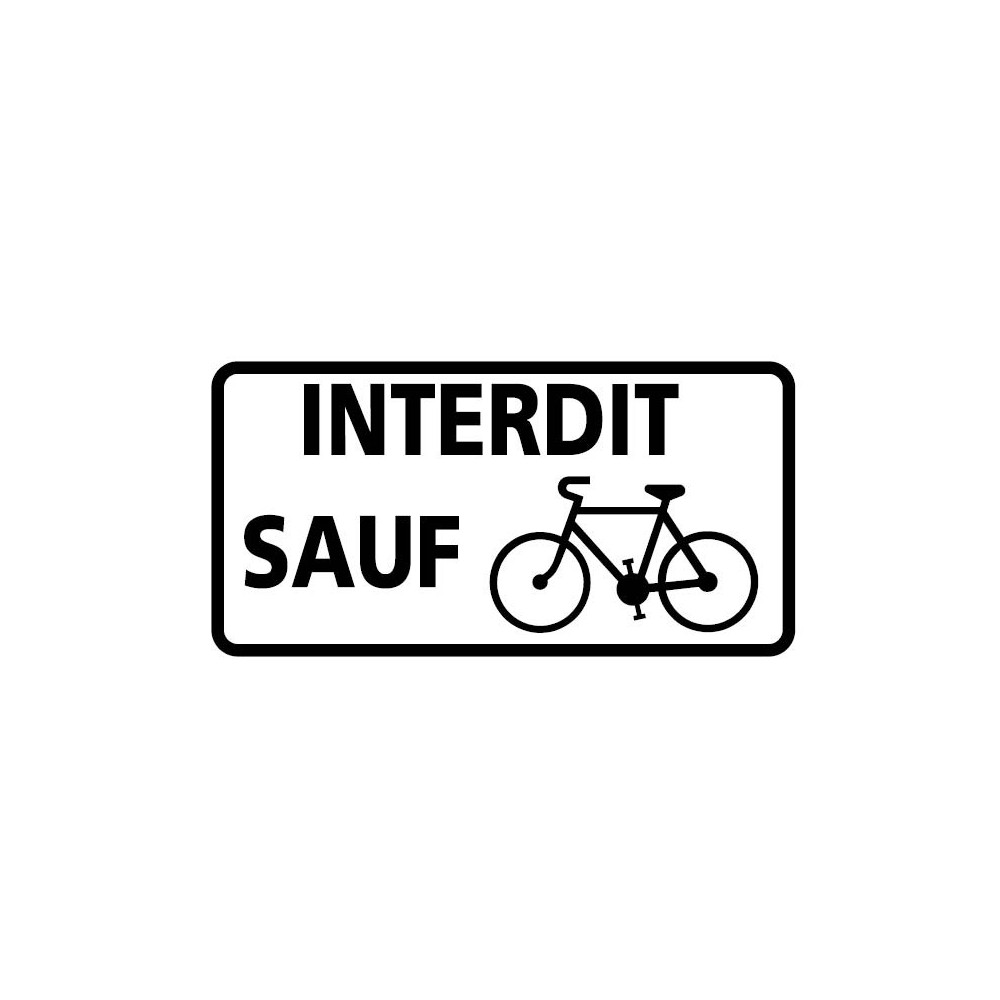 Panonceau Interdit sauf aux vélos - M9v1