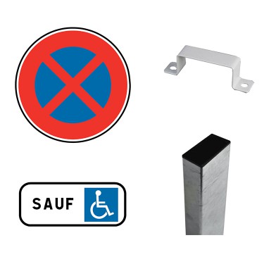 Kit panneau et poteau pour place handicapée - Dès 104,99€ HT