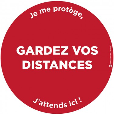 Autocollant de sol Gardez vos distances