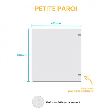 Petite paroi de protection modulable d'extrémité