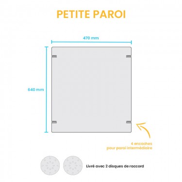 Petite paroi de protection modulable intermédiaire