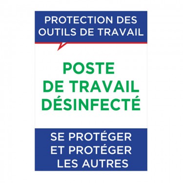 Adhésif repositionnable Poste de travail désinfecté