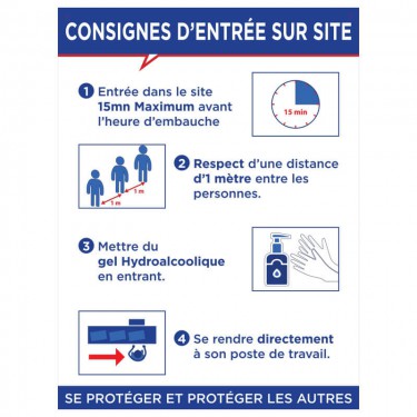 Panneau Consignes d'entrée sur site