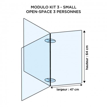 Séparateur de bureau pour open space - 3 personnes