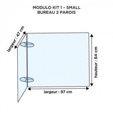 Vitre de protection de bureau modulable en plexiglas - MODULO