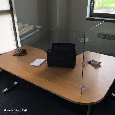 COVID-19 : PROTECTION PLEXIGLASS TRANSPARENT POUR COMPTOIR & BUREAU