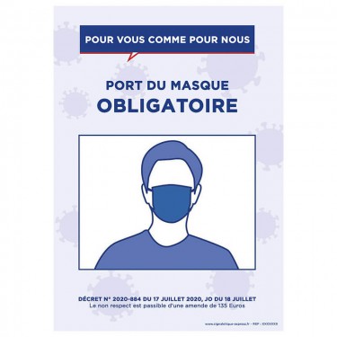 Affiche port du masque obligatoire