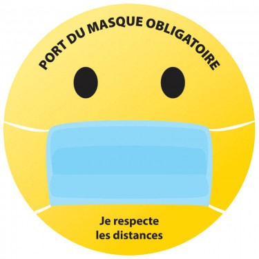 Lot de 10 Stickers adhésifs Autocollants "MASQUE OBLIGATOIRE" GESTE BARRIÈRE 
