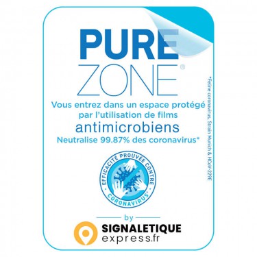 Autocollant Espace protégé par film antimicrobien PURE ZONE®