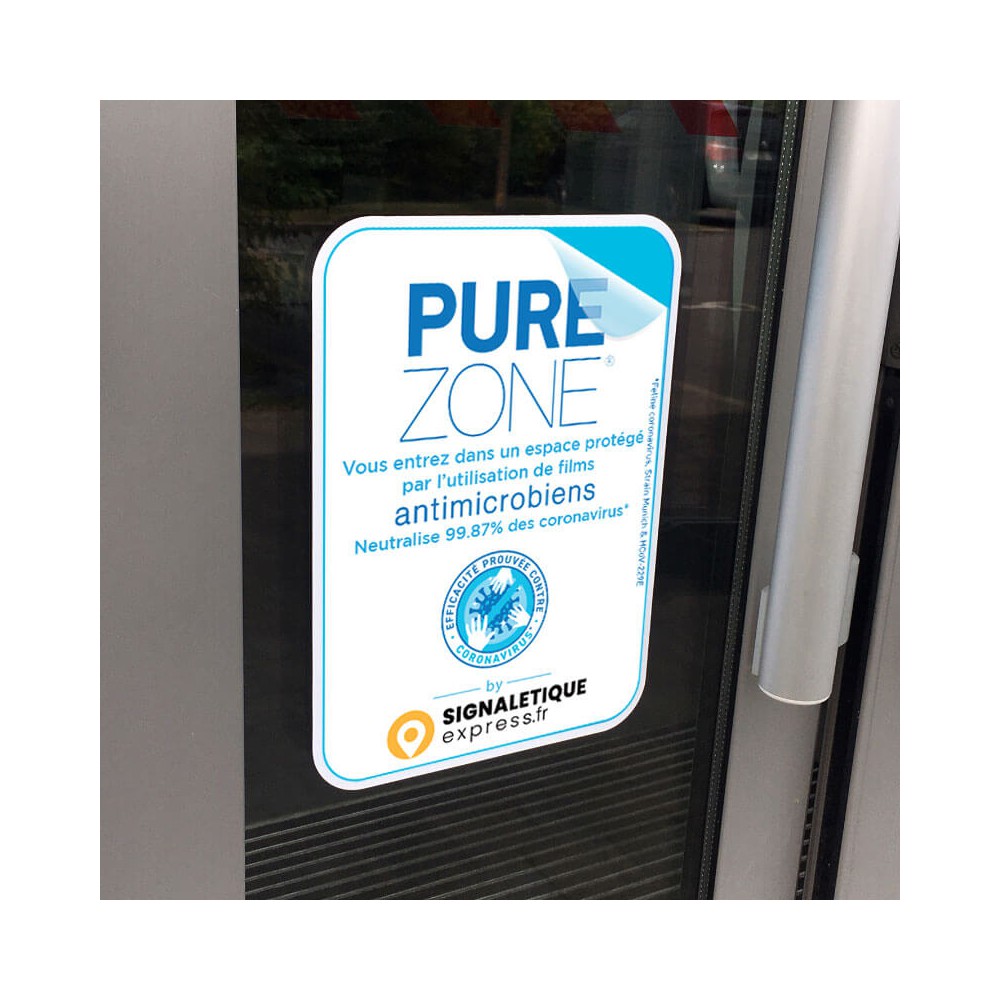 Autocollant Espace protégé par film antimicrobien PURE ZONE®