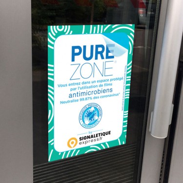 Autocollant Espace protégé par film antimicrobien PURE ZONE®