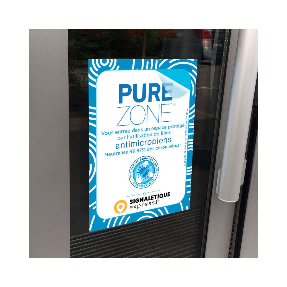 Autocollant Espace protégé par film antimicrobien PURE ZONE®