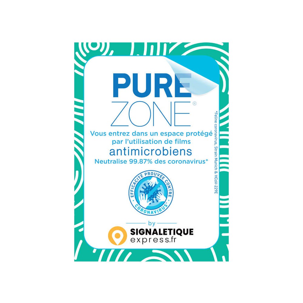 Autocollant Espace protégé par film antimicrobien PURE ZONE®