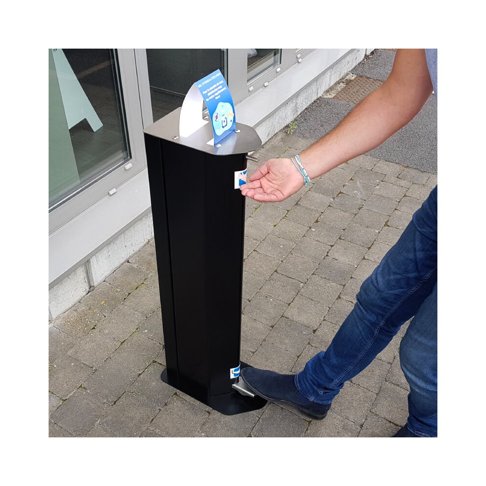 Distributeur de gel hydroalcoolique sans contact à pédale - 5L Distributeur de gel hydroalcoolique sans contact à pédale - 5L
