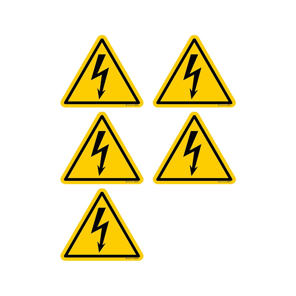 Autocollants Danger électricité ISO 7010 W012 - Lot de 5