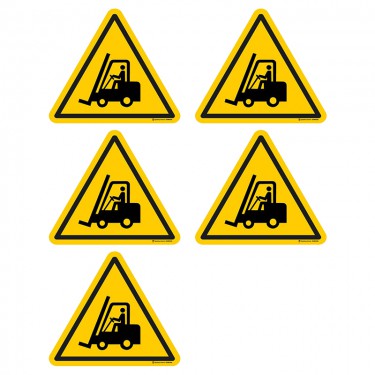 Autocollants Danger chariots élévateurs à fourche ISO 7010 W014 - Lot de 5