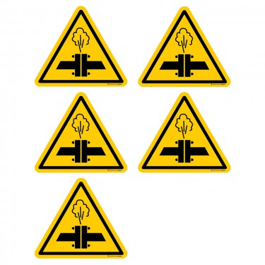 Autocollants Danger vapeurs chaudes - Lot de 5