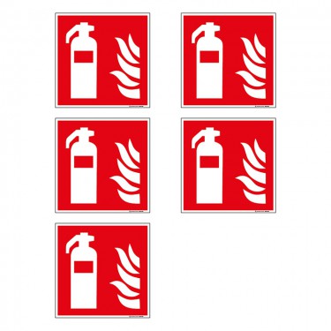 Autocollants Extincteur incendie ISO 7010 F001 - Lot de 5