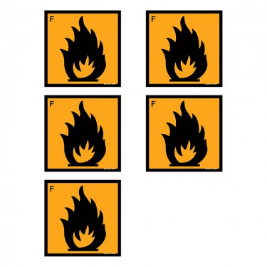 Autocollants Facilement inflammable - Lot de 5