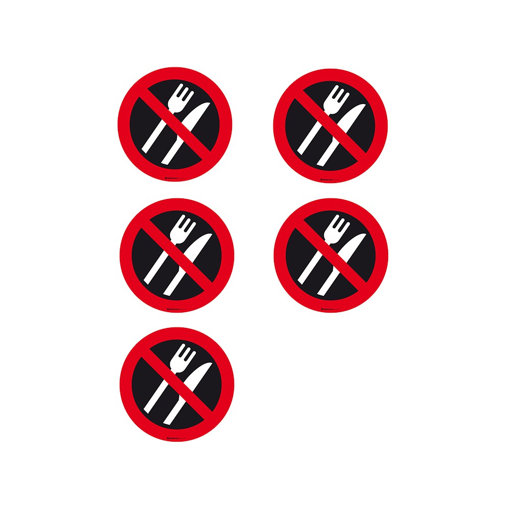 Autocollants Interdiction de manger - Lot de 5 Autocollants Interdiction de manger - Lot de 5