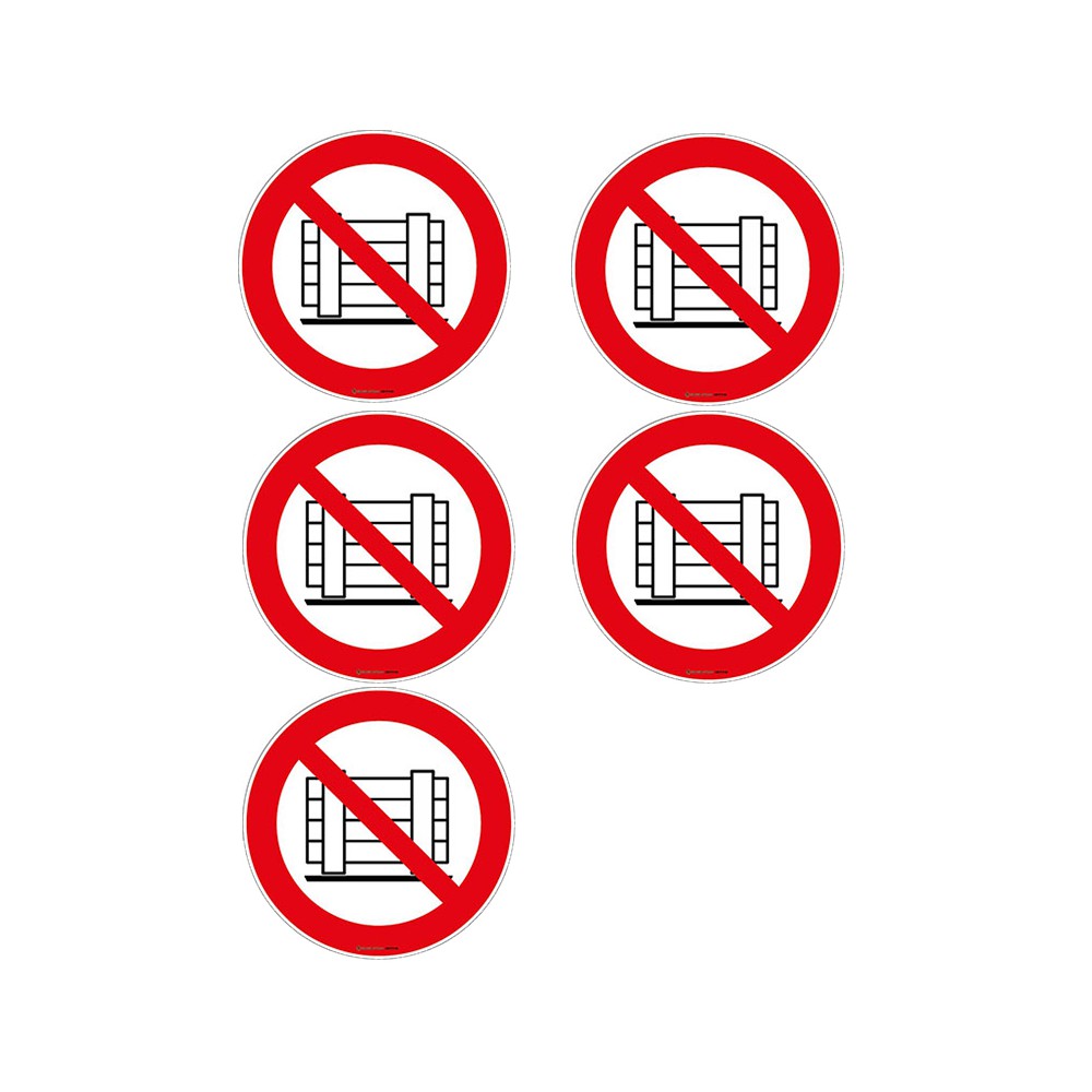 Autocollants Ne pas obstruer ISO 7010 P023 - Lot de 5 Autocollants Ne pas obstruer ISO 7010 P023 - Lot de 5