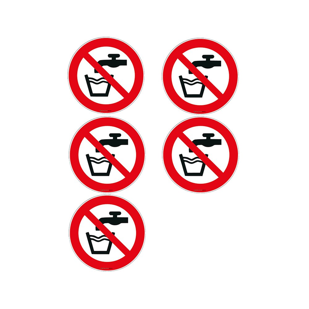 Autocollants Eau non potable ISO 7010 P005 - Lot de 5 Autocollants Eau non potable ISO 7010 P005 - Lot de 5