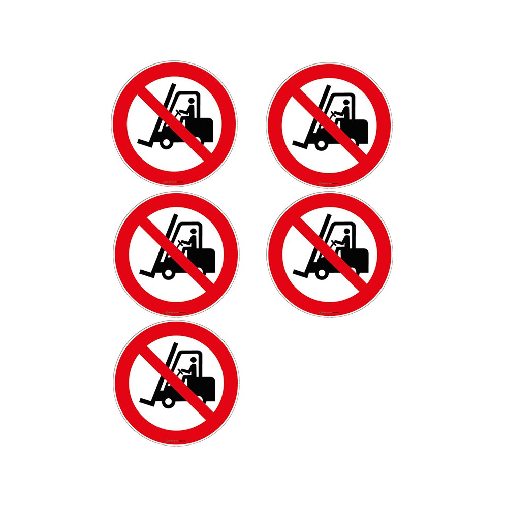 Autocollants Interdit aux chariots élévateurs à fourche ISO 7010 P006 - Lot de 5 Autocollants Interdit aux chariots élévateurs à fourche ISO 7010 P006 - Lot de 5