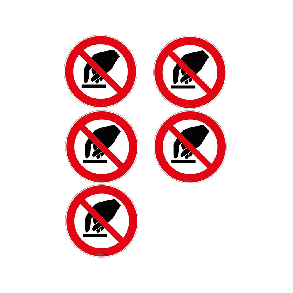 Autocollants Interdiction de toucher ISO 7010 P010 - Lot de 5 Autocollants Interdiction de toucher ISO 7010 P010 - Lot de 5