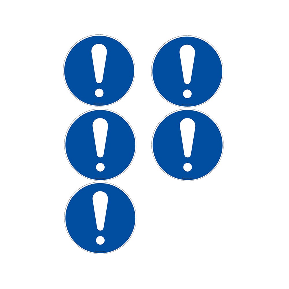 Autocollants Obligation signal général ISO 7010 M001 - Lot de 5 Autocollants Obligation signal général ISO 7010 M001 - Lot de 5