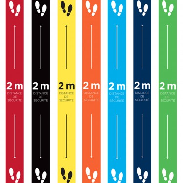 Marquage au sol pour distance de sécurité de 1 ou 2m