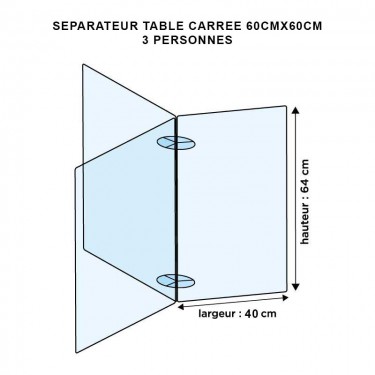 Séparateur de table carrée en plexiglas - MODULO