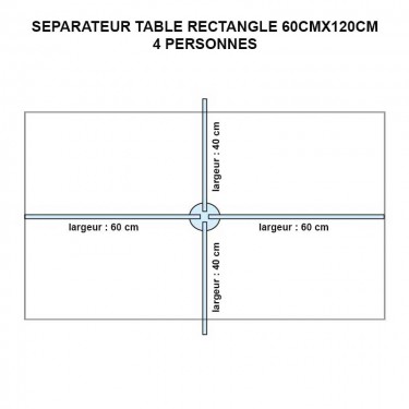 Séparateur de table rectangle en plexiglas - MODULO