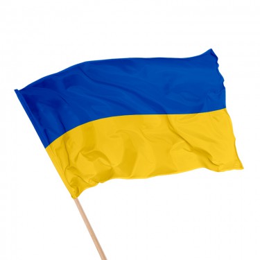 Drapeau de l'Ukraine sur hampe